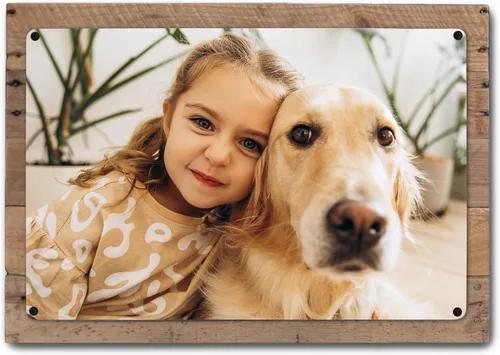MUNDAZE Impresión de metal de retrato personalizado en marco de paleta de madera recuperada – Regalo de foto familiar personalizado – Recuerdo