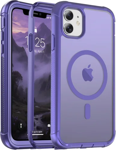 Miniatura 166 de jaroco - Funda magnética compatible con MagSafe para iPhone 11 de 6.1 pulgadas; protección de grado militar contra caídas, de doble capa