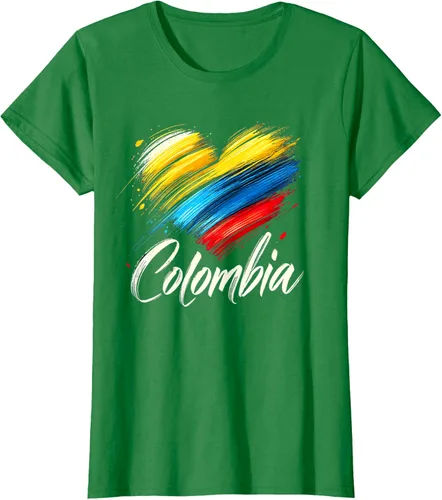 Miniatura 36 de Camiseta de orgullo colombiano con corazón de la bandera de Colombia