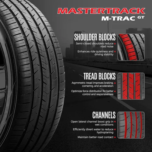 Miniatura 7 de Mastertrack M-TRAC GT - Juego de neumáticos de ultra alto rendimiento para todas las estaciones (4 neumáticos) 255/45ZR20 105W XL 5 años