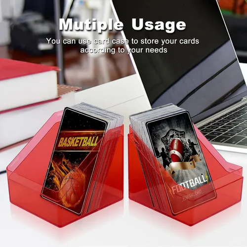 Miniatura 5 de Homthy Paquete de 4 fundas para cartas intercambiables, cajas de almacenamiento de tarjetas acrílicas con capacidad para más de 100 tarjetas