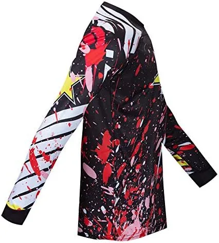 Miniatura 5 de JPOJPO Camiseta de ciclismo para hombre, camiseta de manga larga, para bicicleta de montaña, motocicleta, ropa anti-UV
