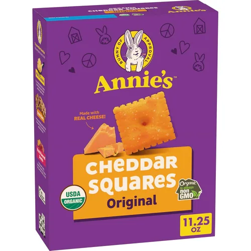 Annie's Galletas orgánicas originales de Cheddar Squares horneadas, hechas con queso real, 11.25 onzas