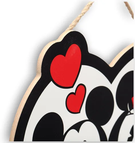 Miniatura 4 de Open Road Brands Disney Mickey Mouse y Minnie Mouse - Letrero de pared en forma de corazón Negro/blanco