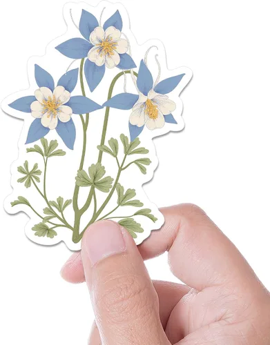 Colorado Blue Columbine - Pegatina de flores para botella de agua Hydroflask para madres de plantas o amantes de la naturaleza