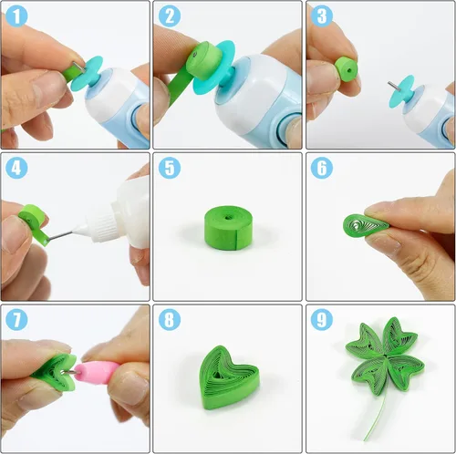 Miniatura 6 de Bolígrafo eléctrico, herramienta de doble punta 2 en 1 para tiras de papel de 1/16 a 3/8 pulgadas (0.059 in a 0.394 in), herramienta de relleno