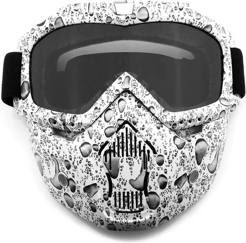 Miniatura 8 de SPOSUNE Gafas de motocross, máscara de paintball, máscara facial desmontable, gafas de seguridad para motocross para hombres y mujeres MT-003-Lente