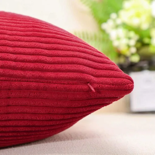 Miniatura 325 de Artscope Fundas de Almohada de Pana a Rayas Acogedoras Súper Suaves Decorativas Cuadradas Fundas de Cojín para Sofá Sillón Dormitorio Decoración