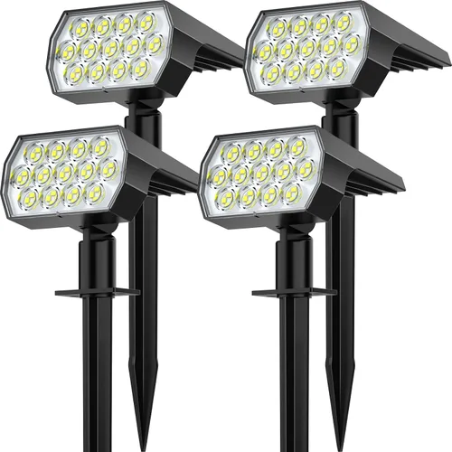 Miniatura 13 de Focos solares para exteriores, cambio de color, 7 modos/14 luces LED solares para exteriores, impermeables, RGB multicolor, luces solares