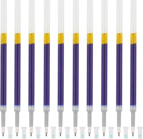 DunBong Recambios de tinta de gel azul, repuestos de bolígrafos de gel líquido, línea fina de 0.020 in, juego de 10 (azul)