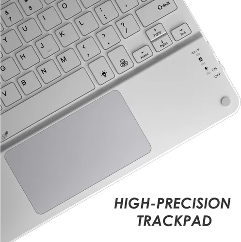 Miniatura 4 de Funda de teclado TouchPad para tabletas de 9", 10", 10.1", 10.5", teclado inalámbrico Bluetooth 2 en 1 con panel táctil, retroiluminación de 7 Rosa