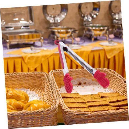 Miniatura 8 de SHOWERORO Pinzas de comida de Navidad, pinzas para servir alimentos, pinzas de pan de Navidad, herramientas multiusos, pinzas de limón, mini