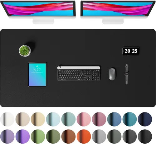 Miniatura 231 de Aothia - Protector de escritorio de cuero sintético, base para mouse, superficie antideslizante e impermeable para escribir y para laptop