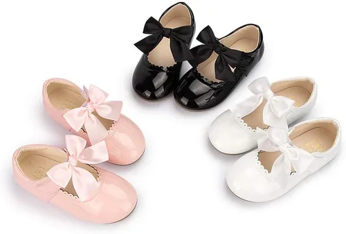 Miniatura 2 de Meckior Toddler Little Girl Mary Jane Dress Shoes Ballet Flats for Girl Party School Shoes Bowknot Princess Shoes