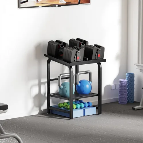 Miniatura 3 de Solo soporte para mancuernas con soporte de peso ajustable para carga de 500 libras, soporte de pesas resistente para gimnasio en casa