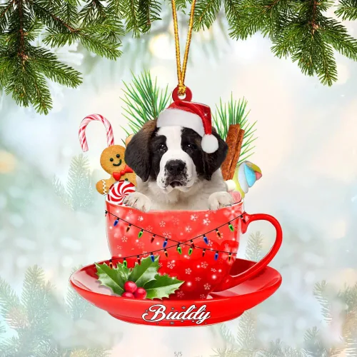 Miniatura 31 de Alaskan Malamute - Adorno acrílico personalizado para perro en taza, adorno de Navidad personalizado para perro 2023, decoración de árbol