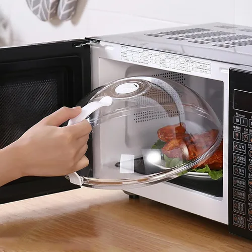 Miniatura 10 de Cubierta para salpicaduras de microondas con vaporizador de agua, protege contra las salpicaduras de alimentos, tapa para servir platos, tazones
