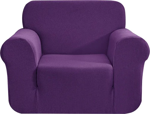 Miniatura 40 de CHUN YI - Funda elástica de 1 pieza para sillón grande, funda protectora suave de Jacquard con elastano, detalle de cuadros y parte inferior
