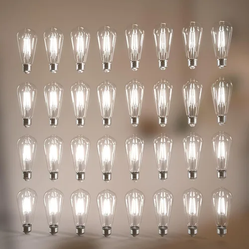 Miniatura 11 de Jensense Bombillas LED Edison E26, 60 vatios equivalentes, bombillas regulables, 2300 K, luz blanca cálida (cristal ámbar), estilo vintage