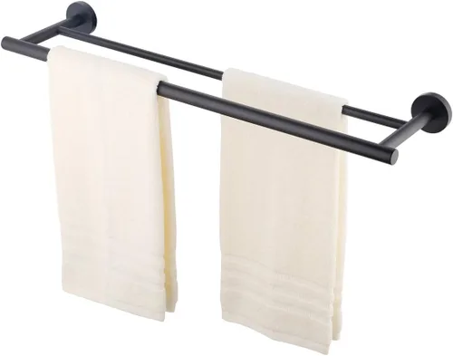 Miniatura 10 de KES Toallero doble de 23.6 pulgadas, soporte para toallas de baño, cocina, barra de toalla doble, resistente al óxido, montaje en pared, acero