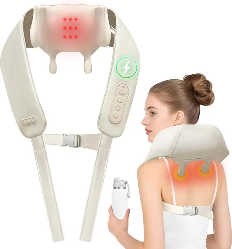 Miniatura 10 de Joyset Masajeador de Cuello y Hombros con Calor, Masajeador Shiatsu Inalámbrico para Cuello y Espalda, Alivio del Dolor de Tejido Profundo, Masaje