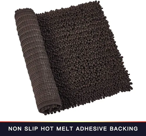 Miniatura 220 de Walensee Alfombra de baño antideslizante (24x17 pulgadas, rosa polvoriento) absorbente de agua, súper suave, lanuda de felpilla, lavable a máquina