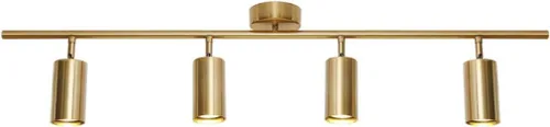 Miniatura 15 de BOKT Luminarias de pista LED de 5 luces para techo dorado moderno, foco de 5 direcciones, iluminación interior de pista lineal vintage de mediados 5