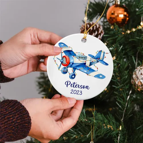 Miniatura 5 de Adorno de avión piloto de Navidad para hombres y mujeres, adorno personalizado para árbol de Navidad de piloto 2026, adornos de Navidad
