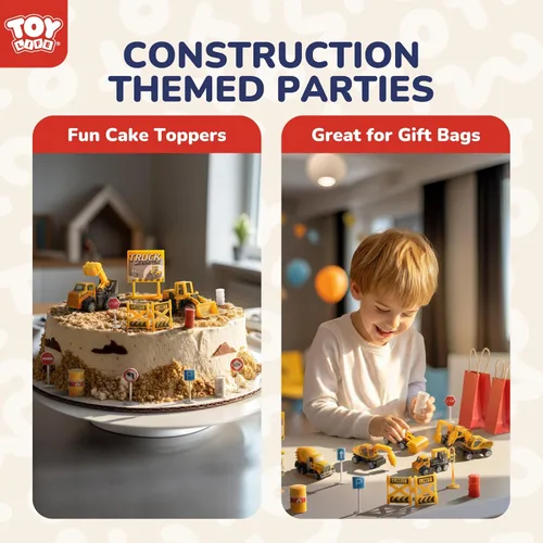 Miniatura 6 de TOY Life 28 piezas de juguetes de construcción para niños de 3 a 5 años, pequeños vehículos de construcción, juguete de caja de arena para niños