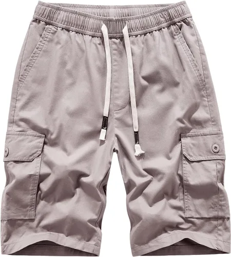 Msmsse Pantalones cortos de senderismo tipo cargo para mujer, pantalones cortos casuales de verano con cordón hasta la rodilla para mujer