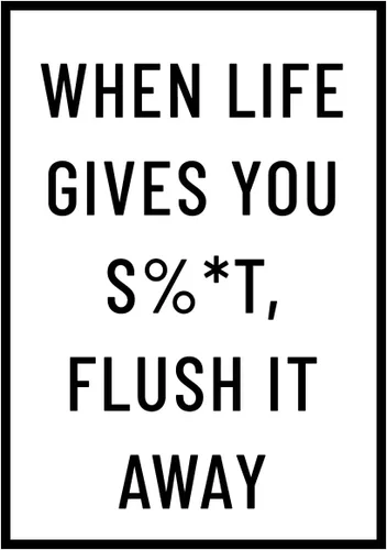 Calcomanía de vinilo para pared, When Life Gives You Sh!t Flush It Away, 23 x 16 pulgadas, humor ingenioso para adultos, decoración para el hogar,