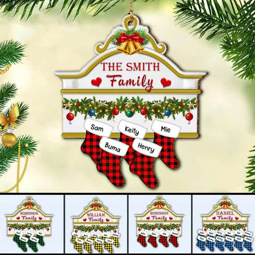 Miniatura 17 de IZI POD - Adorno familiar 2025, recuerdo de Navidad personalizado, decoración de madera o acrílico 2D personalizada para el hogar y el automóvil