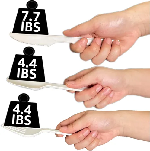 Miniatura 6 de MISISIPI Juego de utensilios compostables de 150 unidades, resistente con certificación BPI, tenedores desechables sin plástico, cucharas, cuchillos