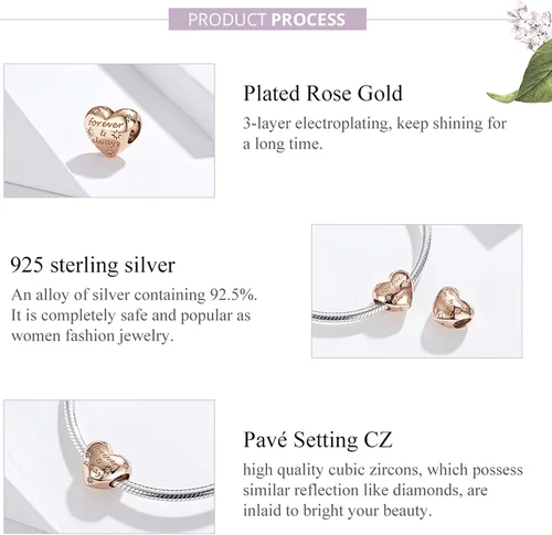 Miniatura 6 de Abalorios de ángulo de amor de plata de ley 925 con forma de corazón de amor a mano en ángulo de cuatro hojas de trébol para pies de bebé para mujer
