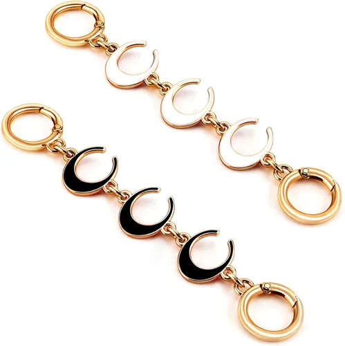 Miniatura 10 de 2 unidades extensoras de bolsa de cadena de corazón y luna, extensores de correa para bolso, cadena de oro, correa de repuesto para monedero