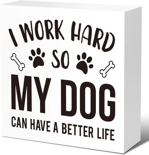 Miniatura 8 de LVQHI Letrero decorativo con diseño de huellas de perro con texto en inglés "I Funny Pet Dog Footprint", "Don't Who Care Who Dies in the Movie As
