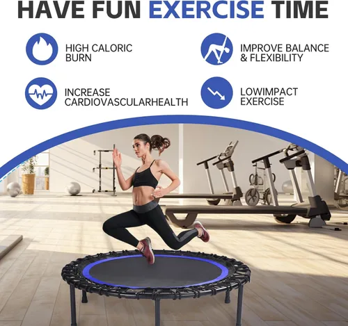 Miniatura 8 de Mini Fitness Trampoline with Bungees – Stable & Quiet Rebounder for Adults, Perfect for Indoor & Outdoor Workouts
