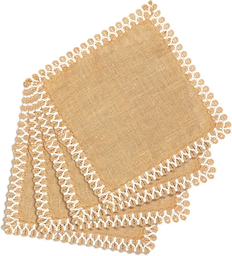 Miniatura 20 de Hausattire Juego de 4 manteles individuales tejidos - Azul, manteles individuales de yute boho rectangulares para mesa de cocina, mesa de comedor