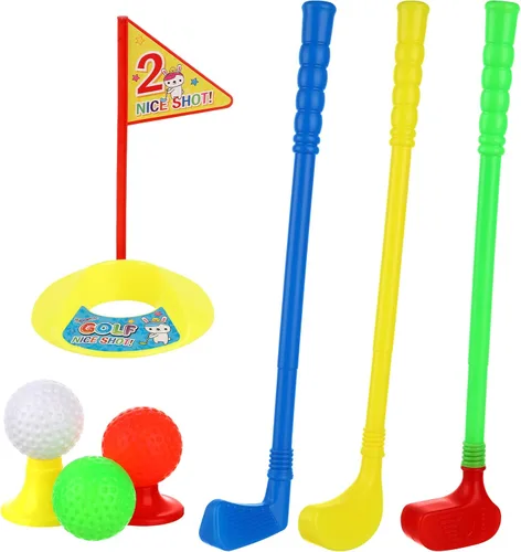 Homoyoyo Juego de palos de golf de plástico, juego de golf, juego de golf, juego de golf educativo temprano para deportes divertidos en interiores y