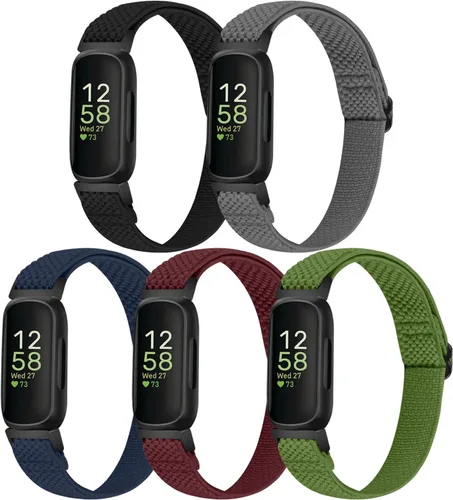 Miniatura 8 de Bandas elásticas de nailon compatibles con Fitbit Inspire 3/Inspire 2/Inspire HR/Inspire/Ace 3/Ace 2, correas elásticas ajustables suaves