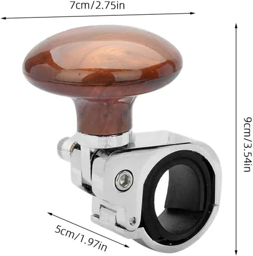 Miniatura 6 de VORCOOL Perilla giratoria para volante de madera, bola universal de mango de potencia suicida para automóviles, camiones, semistractores, barcos