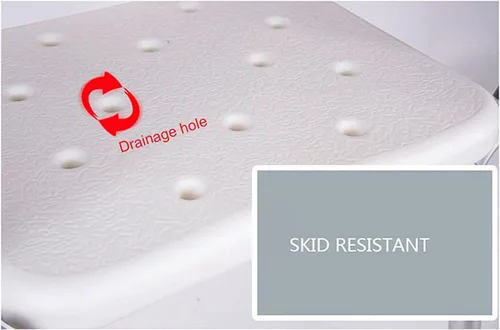 Miniatura 5 de Banco de baño, taburete de ducha resistente de aluminio de longitud ajustable, asiento de baño adecuado para bañeras con un ancho de apertura de 23