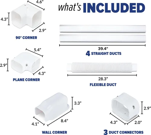 Miniatura 2 de Sealproof Kit de cubierta de línea de CA dividida, kit decorativo de PVC de grado profesional blanco de 4 pulgadas que proporciona cobertura