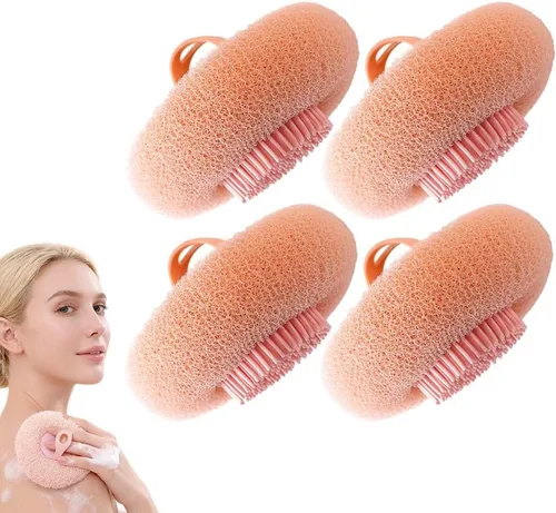 Miniatura 9 de Pelota de Baño Super Suave con Ventosa Giratoria de Girasol, 2025 Nueva Esponja de Baño Exfoliante con Cepillo de Limpieza y Anillos para Dedos