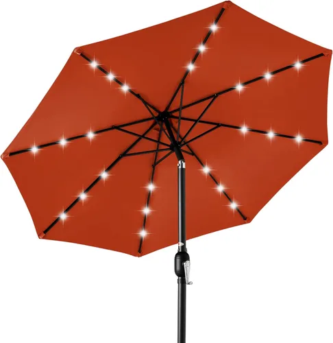 Miniatura 40 de Best Choice Products Solar Polyester LED Lighted Patio Umbrella w/Tilt Adjustment and UV-Resistant Fabric Gris niebla