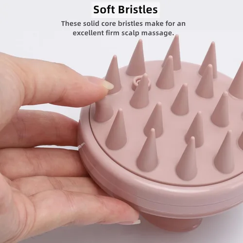 Miniatura 4 de BTYMS Cepillo de champú y exfoliante para el cuero cabelludo con dispensador, cepillo exfoliante y masajeador de silicona para eliminar la caspa
