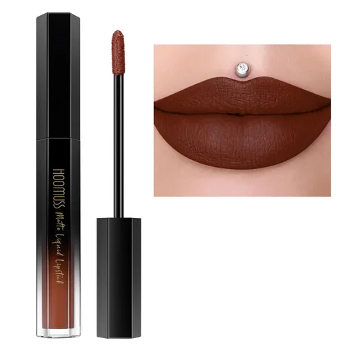 Miniatura 18 de Lápiz labial rojo de larga duración, pintalabios líquido mate para mujeres sin transferencia, a prueba de manchas, suave y fácil de aplicar
