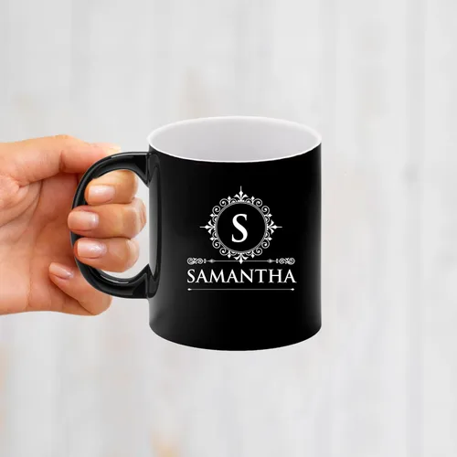 Miniatura 6 de The Wedding Party Store Taza personalizada grabada para café y café con leche - Taza personalizada para café y té (Negro)