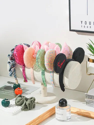 Miniatura 3 de Coward Organizador de diadema beige T-Bar, soporte de exhibición de banda para el cabello, estante de almacenamiento para niñas y mujeres