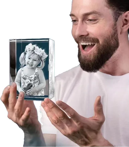 Miniatura 2 de Foto de cristal 3D, regalos personalizados para esposa, mujer, mamá, papá, hombres, ella, él, gran regalo personalizado con tu foto, imagen